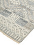 9' X 12' Ivory Blue And Gray Geometric Hand Knotted Area Rug