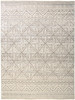 8' X 10' Ivory Tan And Gray Geometric Hand Knotted Area Rug