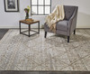 8' X 10' Ivory Tan And Gray Geometric Hand Knotted Area Rug