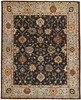 12' X 15' Black Gold And Gray Wool Floral Hand Knotted Stain Resistant Area Rug With Fringe