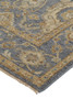 12' X 15' Blue Gold And Tan Wool Floral Hand Knotted Stain Resistant Area Rug With Fringe