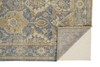 12' X 15' Blue Gold And Tan Wool Floral Hand Knotted Stain Resistant Area Rug With Fringe