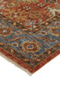 9' X 12' Red Blue And Orange Wool Floral Hand Knotted Stain Resistant Area Rug With Fringe