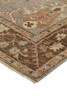 9' X 12' Gray Brown And Gold Wool Floral Hand Knotted Stain Resistant Area Rug With Fringe