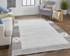 5' X 8' Gray Silver And Black Wool Hand Knotted Stain Resistant Area Rug