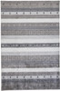 5' X 8' Gray Silver And Black Wool Striped Hand Knotted Stain Resistant Area Rug