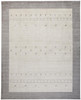 8' X 10' Ivory And Gray Wool Hand Knotted Stain Resistant Area Rug