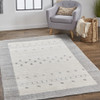 10' X 13' Ivory And Gray Wool Hand Knotted Stain Resistant Area Rug