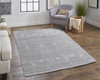 5' X 8' Gray And Ivory Wool Hand Knotted Stain Resistant Area Rug