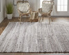 5' X 8' Taupe Brown And Ivory Striped Hand Woven Stain Resistant Area Rug