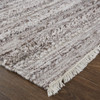 5' X 8' Taupe Brown And Ivory Striped Hand Woven Stain Resistant Area Rug