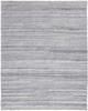 5' X 8' Gray Silver And Ivory Striped Hand Woven Stain Resistant Area Rug