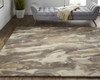 4' X 6' Brown Gray And Tan Wool Abstract Tufted Handmade Stain Resistant Area Rug