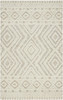 9' X 12' Ivory And Tan Wool Geometric Tufted Handmade Stain Resistant Area Rug