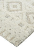 9' X 12' Ivory And Tan Wool Geometric Tufted Handmade Stain Resistant Area Rug