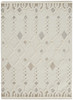 10' X 14' Ivory Tan And Silver Wool Geometric Tufted Handmade Stain Resistant Area Rug