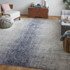 4' X 6' Ivory And Blue Abstract Power Loom Area Rug