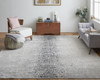 9' X 12' Ivory Gray And Black Abstract Power Loom Area Rug