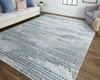 2' X 3' Blue And Gray Polka Dots Distressed Stain Resistant Area Rug