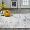 8' X 10' Gold Gray And Ivory Abstract Area Rug