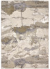 9' X 12' Gray Ivory And Gold Abstract Area Rug