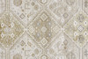 7' X 10' Gold And Ivory Floral Stain Resistant Area Rug