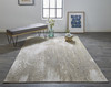 Ivory Gray And Gold Abstract Area Rug