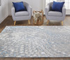 9' X 12' Blue Silver And Gray Geometric Area Rug