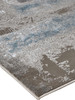 9' X 12' Gray Ivory And Blue Abstract Area Rug