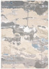 9' X 12' Ivory Gray And Blue Abstract Area Rug