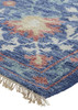 5' X 8' Blue And Red Wool Floral Hand Knotted Stain Resistant Area Rug