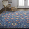 12' X 15' Blue And Red Wool Floral Hand Knotted Stain Resistant Area Rug