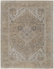 8' X 10' Brown Ivory And Tan Floral Power Loom Distressed Area Rug