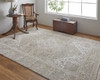 9' X 12' Brown Ivory And Tan Floral Power Loom Distressed Area Rug