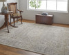 10' X 14' Tan Brown And Ivory Floral Power Loom Distressed Area Rug