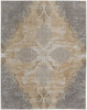 8' X 10' Silver Tan And Gray Floral Power Loom Area Rug