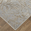 8' X 10' Silver Tan And Gray Floral Power Loom Area Rug