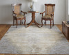 9' X 12' Silver Tan And Gray Floral Power Loom Area Rug