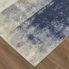 9' X 12' Blue Green And Ivory Abstract Power Loom Distressed Area Rug