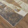 8' X 10' Brown Blue And Ivory Abstract Power Loom Distressed Area Rug