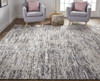 8' X 10' Gray Blue And Silver Wool Abstract Hand Knotted Area Rug