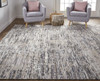 2' X 3' Gray Blue And Silver Wool Abstract Hand Knotted Area Rug