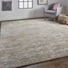 4' X 6' Brown And Gray Wool Abstract Hand Knotted Area Rug