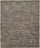 5' X 8' Brown And Gray Wool Abstract Hand Knotted Area Rug