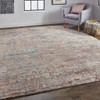 10' X 13' Red And Blue Wool Abstract Hand Knotted Area Rug