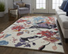 8' X 10' Red Blue And Purple Floral Tufted Handmade Area Rug