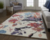 2' X 3' Red Blue And Purple Floral Tufted Handmade Area Rug