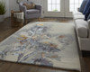 5' X 8' Gray Blue And Orange Wool Floral Tufted Handmade Area Rug