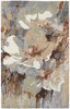 4' X 6' Tan Gray And Green Wool Floral Tufted Handmade Area Rug