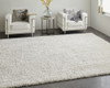 9' X 12' White Shag Power Loom Stain Resistant Area Rug